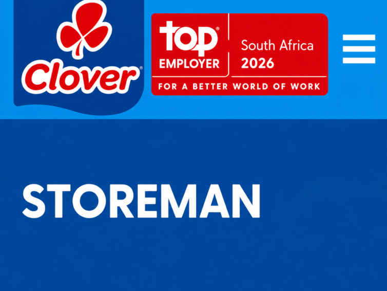 APPLY NOW STOREMAN JOB x3 AT CLOVER NOW AVAILABLE
